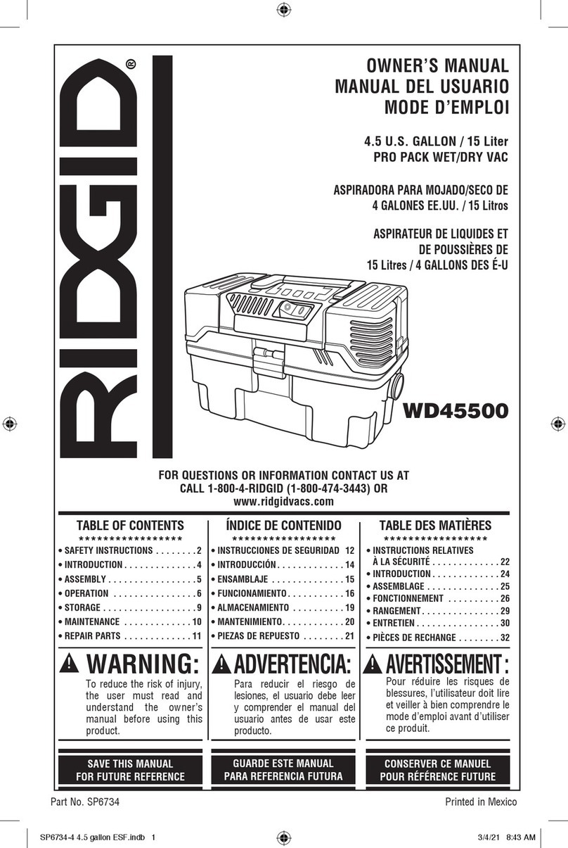 Emerson RIDGID WD45500 owner's manual