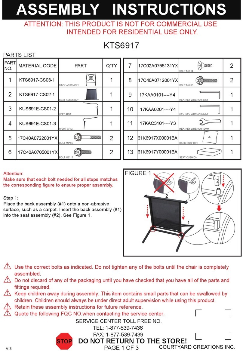 Courtyard Creations KTS6917 User manual