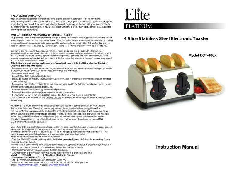 Elite PLATINUM ECT-400X instruction manual Elite PLATINUM ECT-400X instruction manual