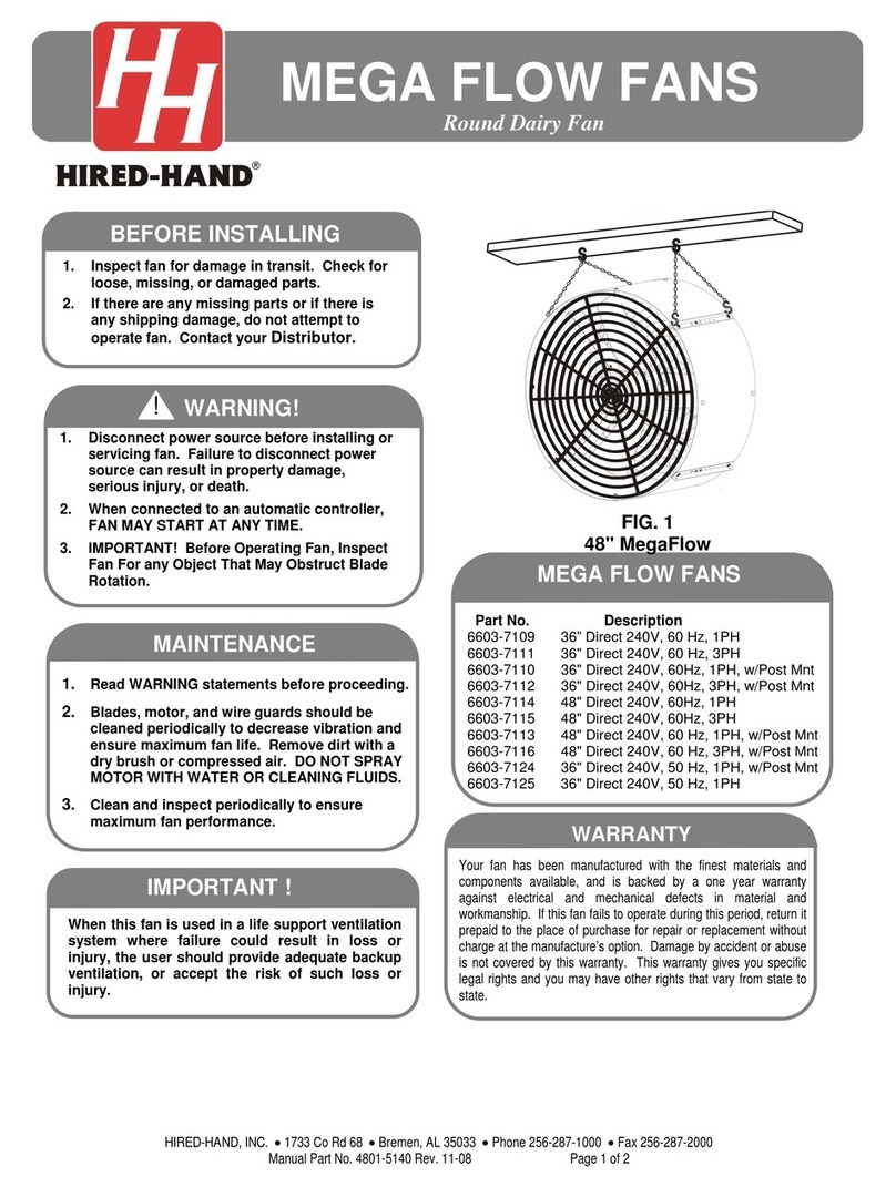 HIRED-HAND Mega Flow 6603-7109 installation instructions