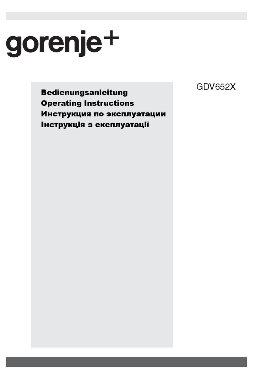 Gorenje Plus GDV652X operating instructions