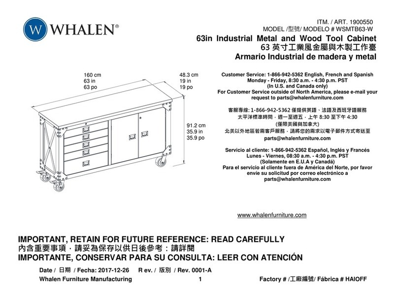 Whalen WSMTB63-W User manual Whalen WSMTB63-W User manual