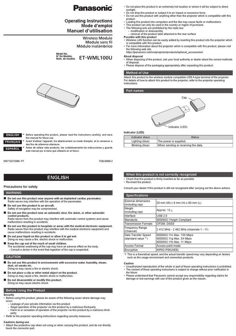 Panasonic ET-WML100 User manual