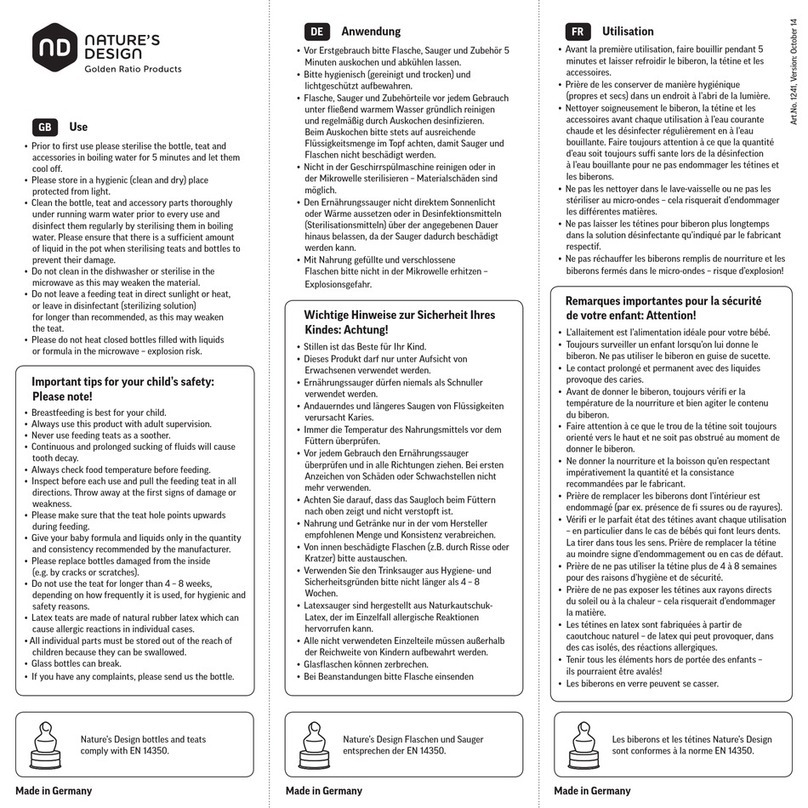 NATURE'S DESIGN 1241 Instructions for use