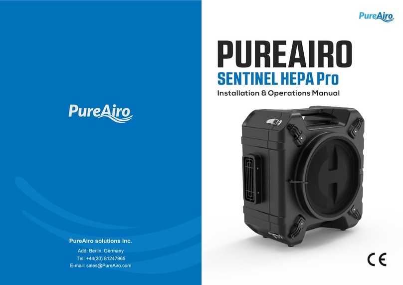 PureAiro SENTINEL HEPA Pro Installation & operation manual