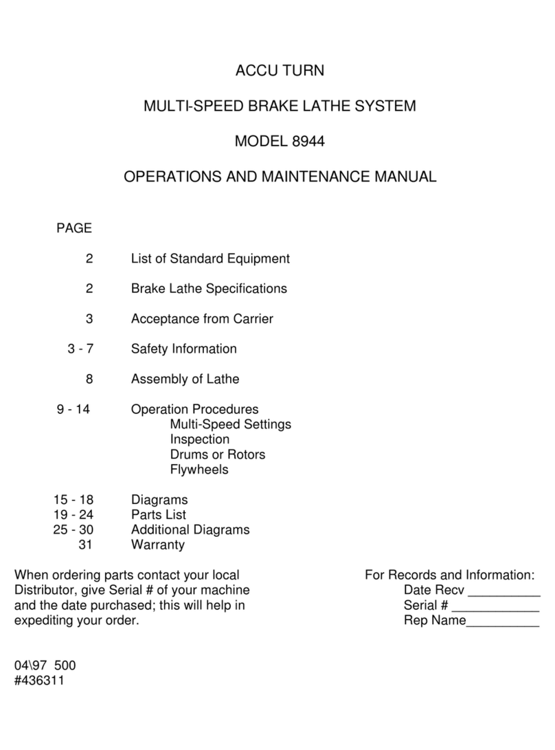 Accu-Turn 8944 Operation and maintenance manual