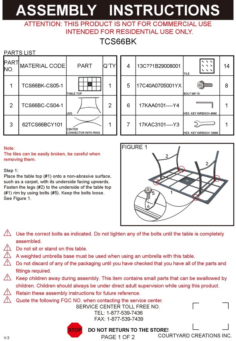 Courtyard Creations TCS66BK Assembly instructions