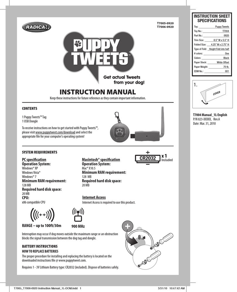 Radica Games Puppy Tweets T7005 instruction manual