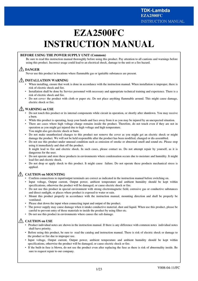 TDK-Lambda EZA2500FC User manual