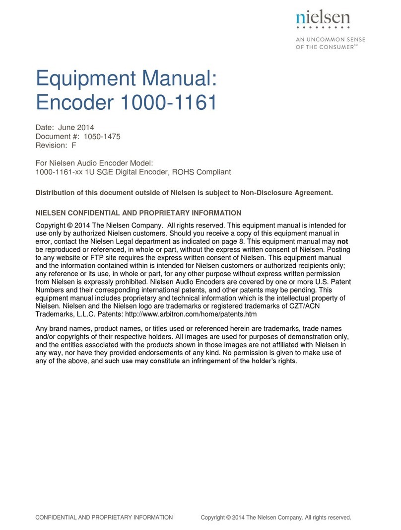 Nielsen 1000-1161 Series Equipment manual