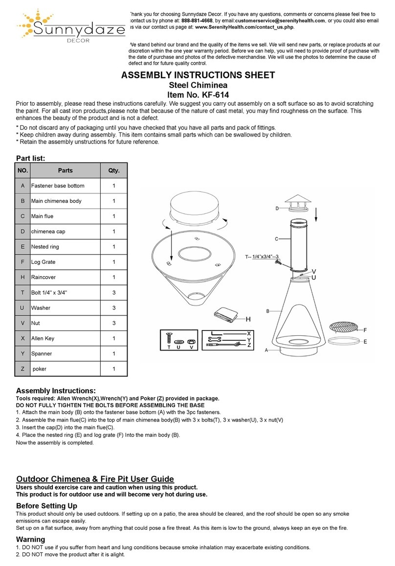Sunnydaze Decor KF-614 Assembly instruction sheet Sunnydaze Decor KF-614 Assembly instruction sheet