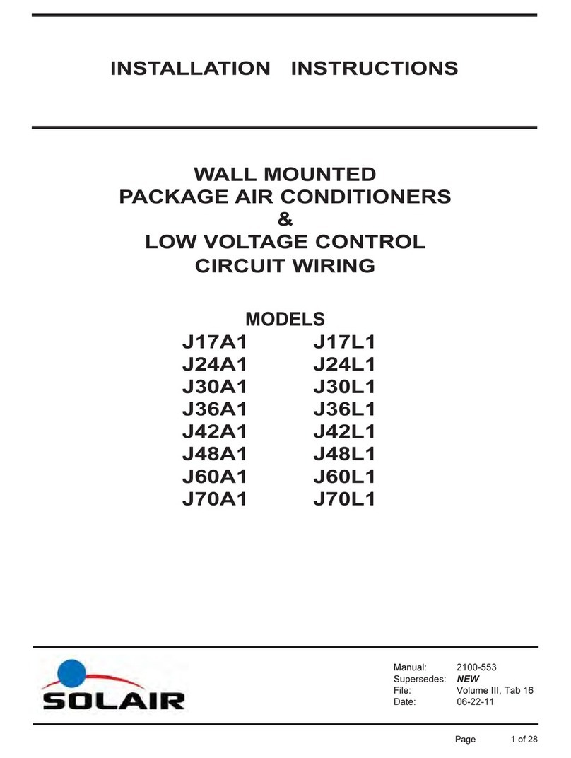 Solair J A Series installation instructions