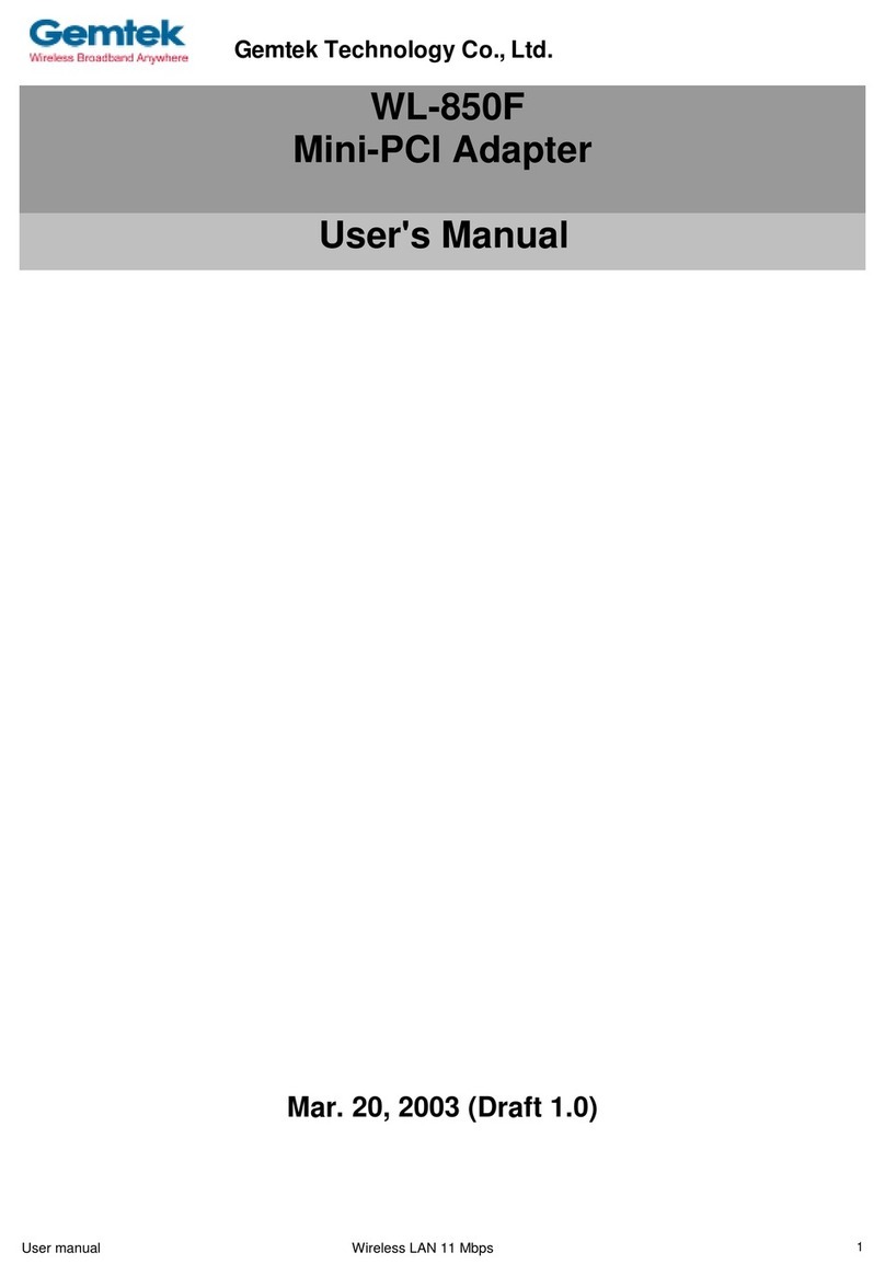 Gemtek WL-850F user manual