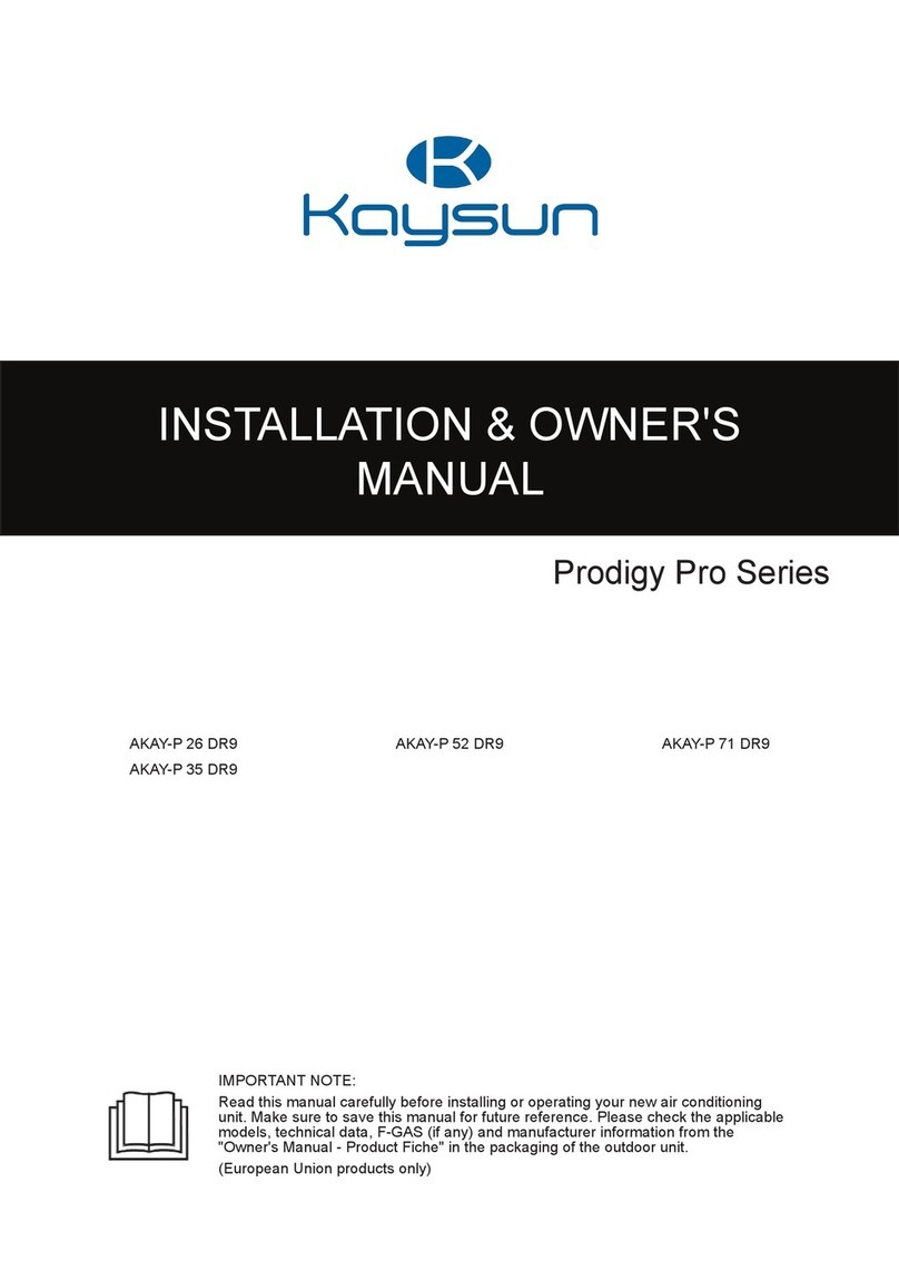 Kaysun Prodigy Pro Series Operating instructions