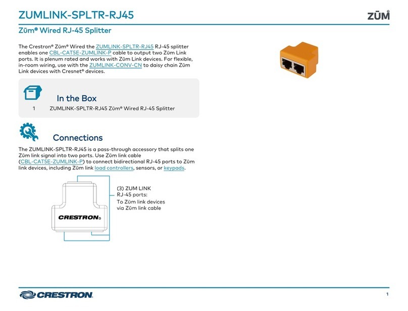 Crestron ZUM ZUMLINK-SPLTR-RJ45 User manual