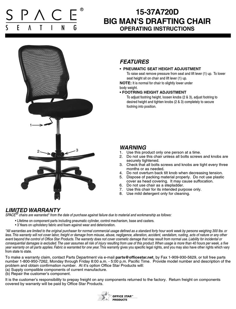 Space Seating 15-37A720D operating instructions