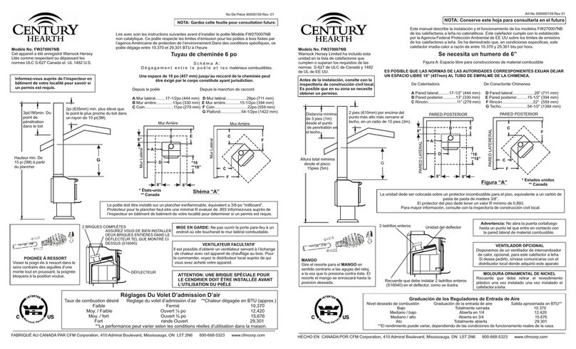 Century Hearth FW270007NB manual