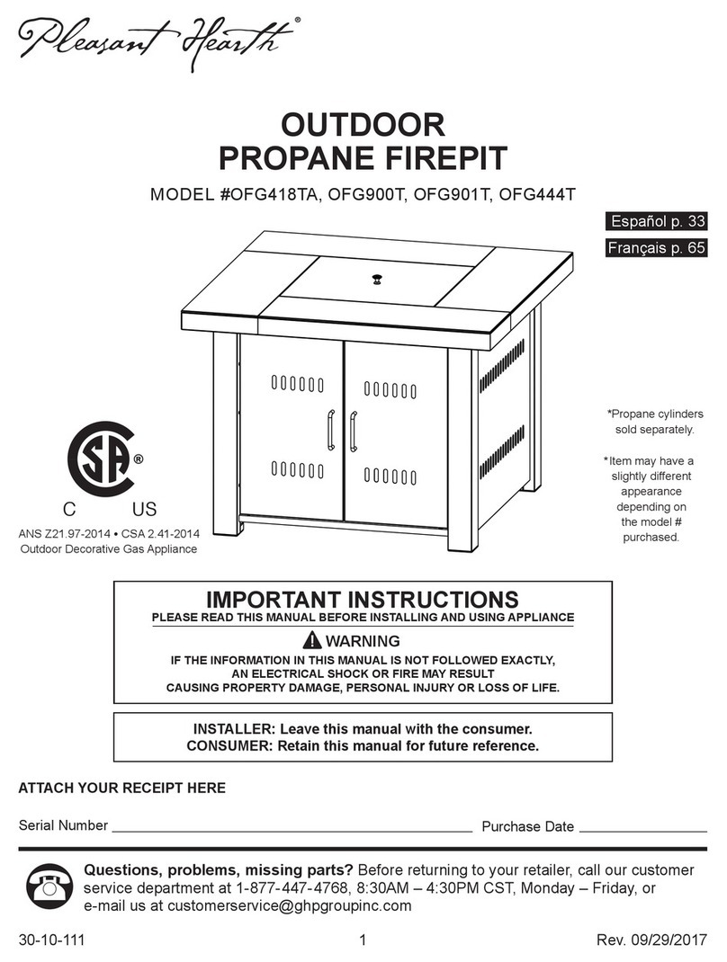 pleasant hearth OFG418TA manual