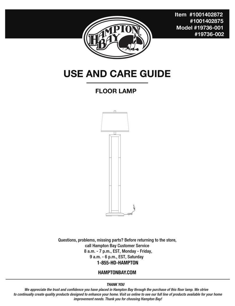 HAMPTON BAY 19736-001 Use and care guide