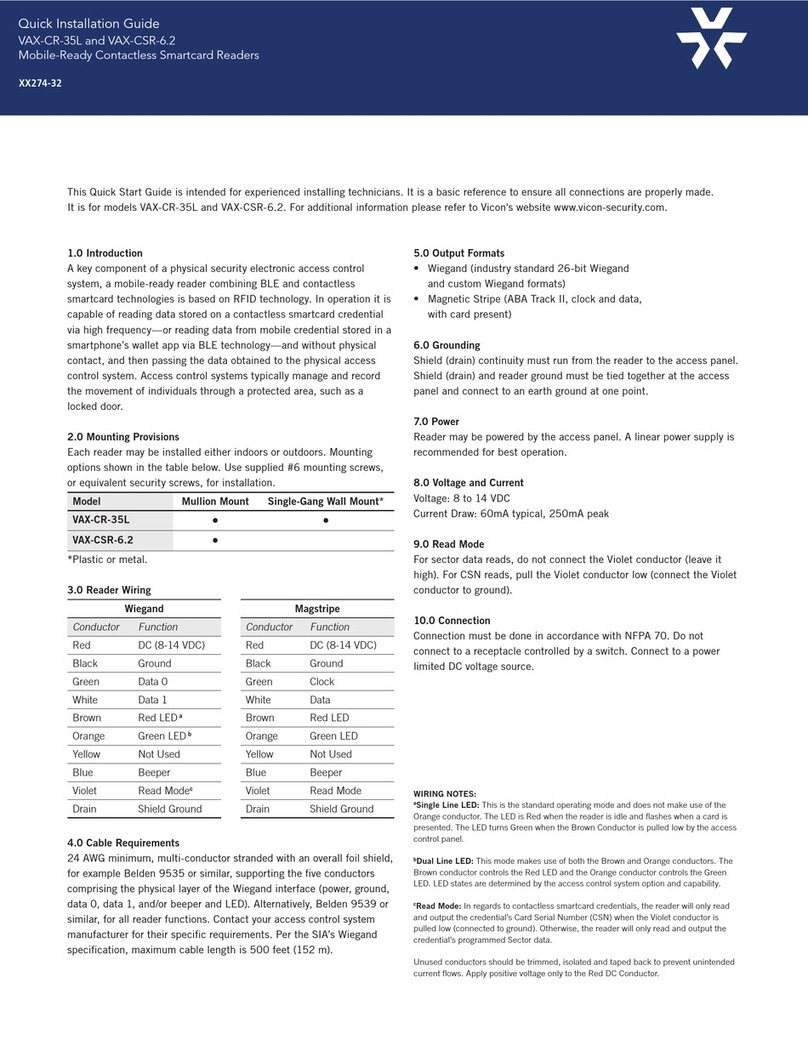 Vicon VAX-CR-35L User manual