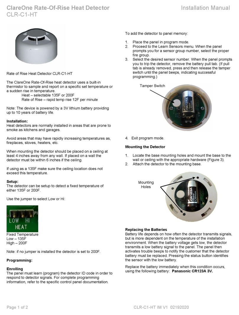 Clare Controls ClareOne Rate-Of-Rise installation manual