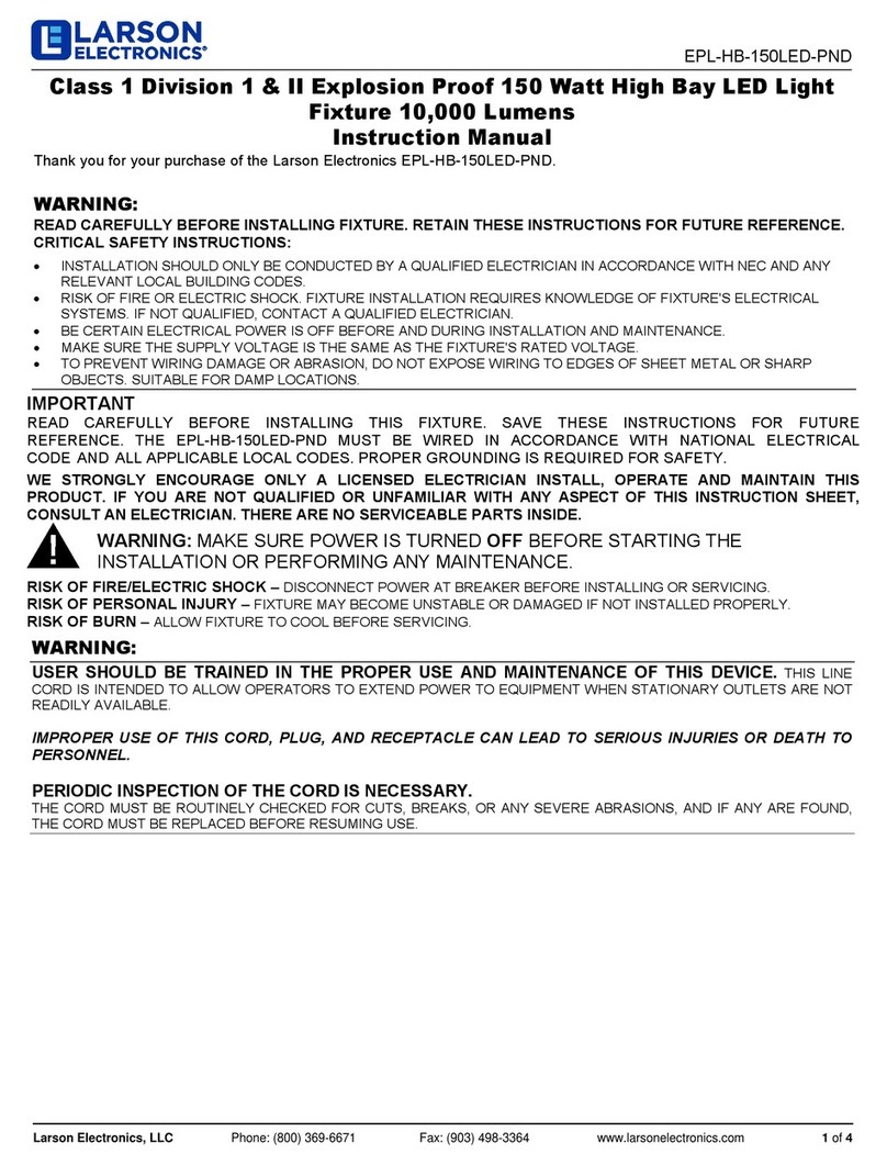 Larson Electronics EPL-HB-150LED-PND instruction manual