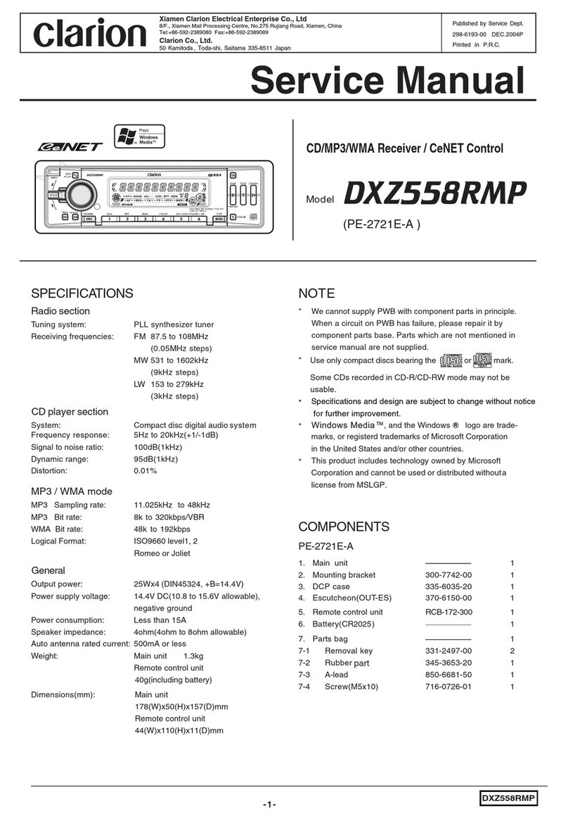 Clarion DXZ558RMP User manual