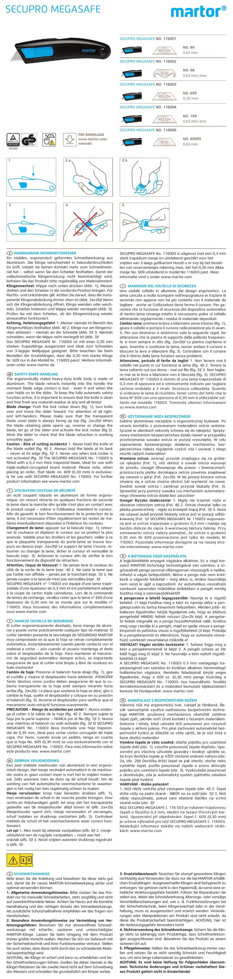 Martor SECUPRO MEGASAFE User manual