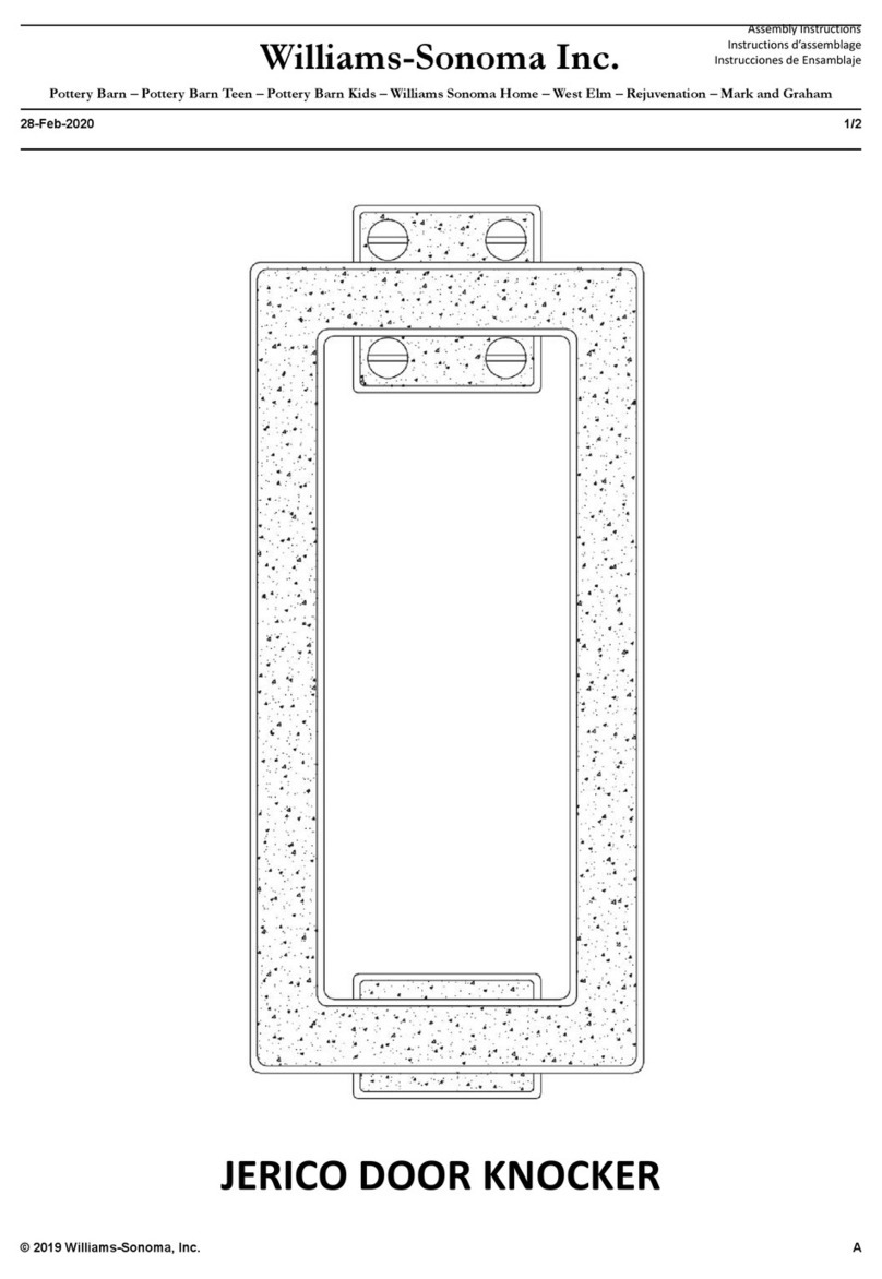 Williams-Sonoma JERICO DOOR KNOCKER Assembly instructions