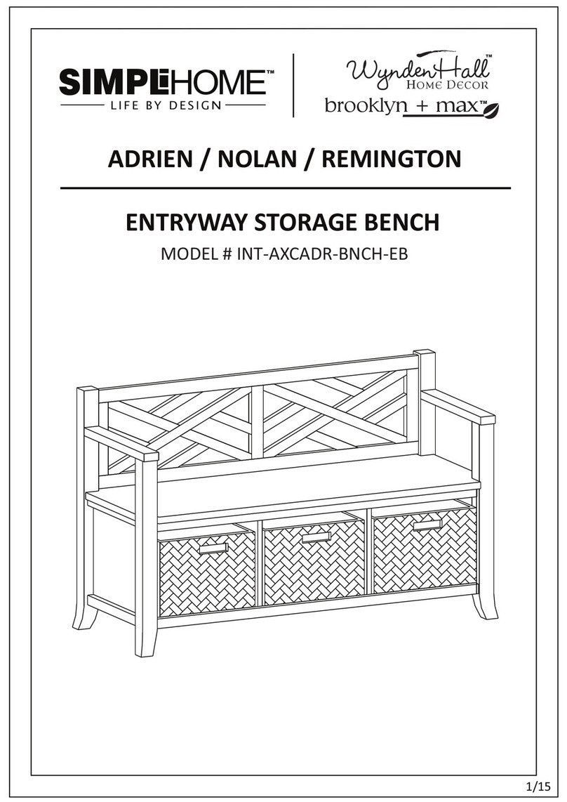 Simpli Home WyndenHall brooklyn+max INT-AXCADR-BNCH-EB User manual