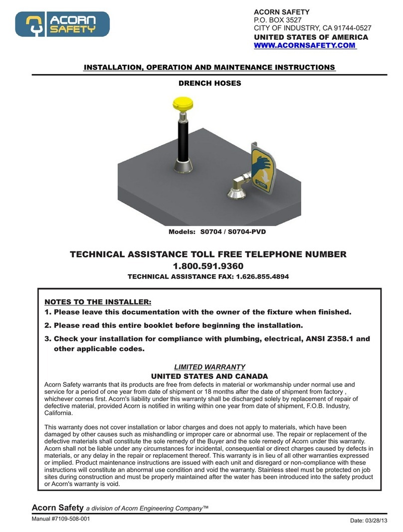 Acorn Safety S0704 Installation, operation and maintenance instructions Acorn Safety S0704 Installation, operation and maintenance instructions