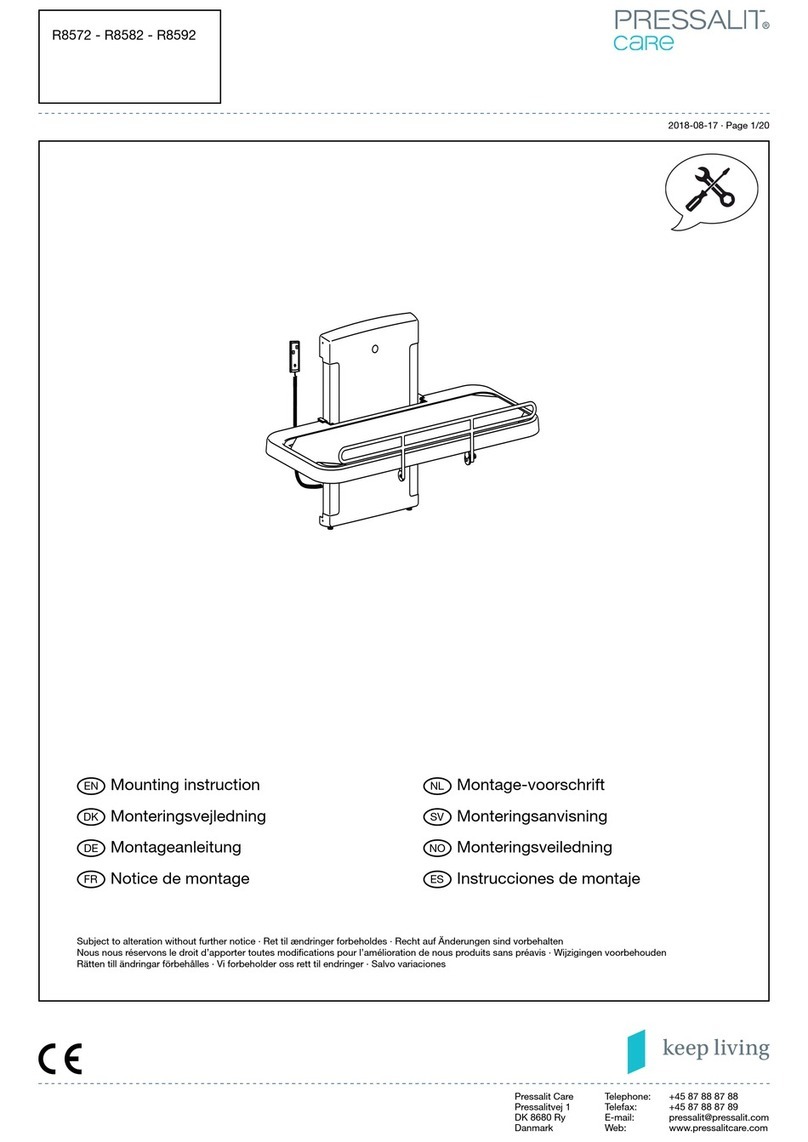 Pressalit Care R8572 Mounting instruction