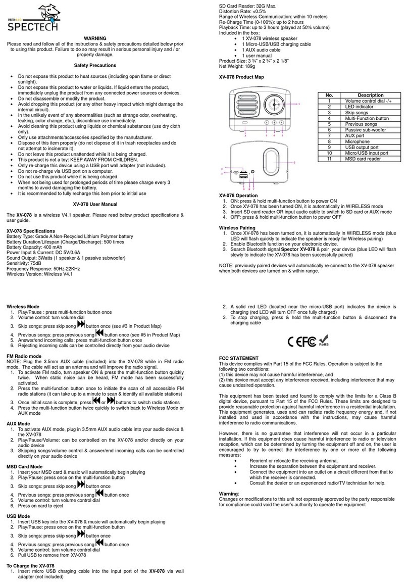 Spectech XV-078 quick start guide