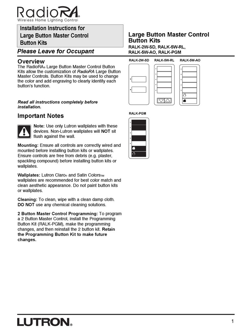 Lutron Electronics RadioRA RALK-2W-SD manual