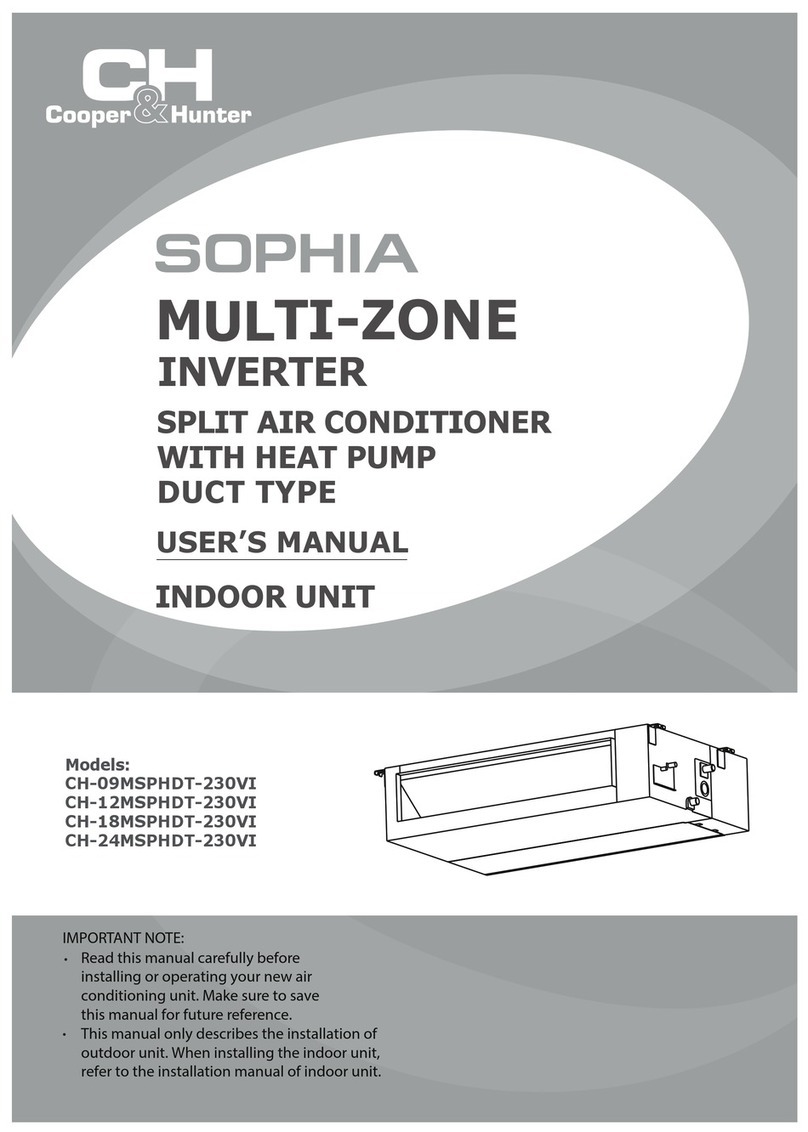 Cooper & Hunter SOPHIA CH-09MSPHDT-230VI User manual Cooper & Hunter SOPHIA CH-09MSPHDT-230VI User manual