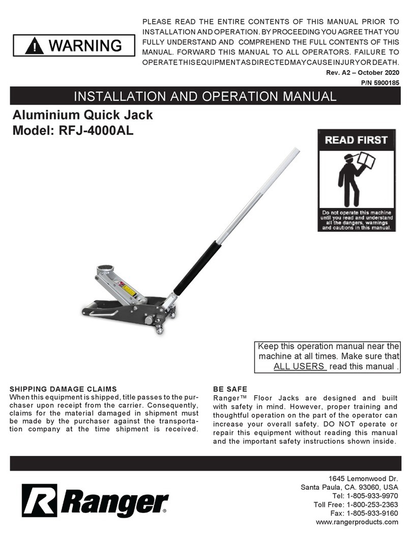Ranger Products RFJ-4000AL Installation and operation manual Ranger Products RFJ-4000AL Installation and operation manual