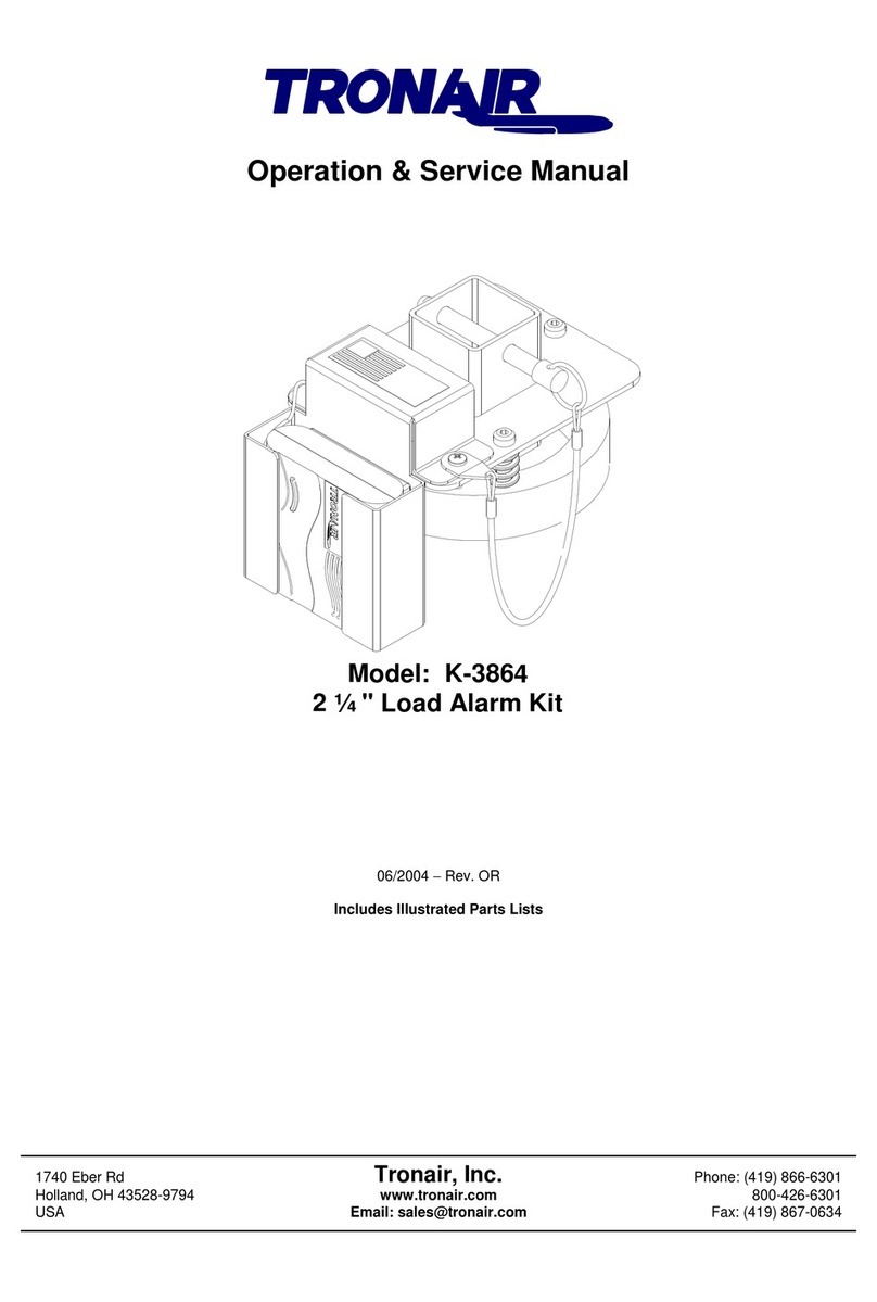Tronair K-3864 Installation and operating instructions