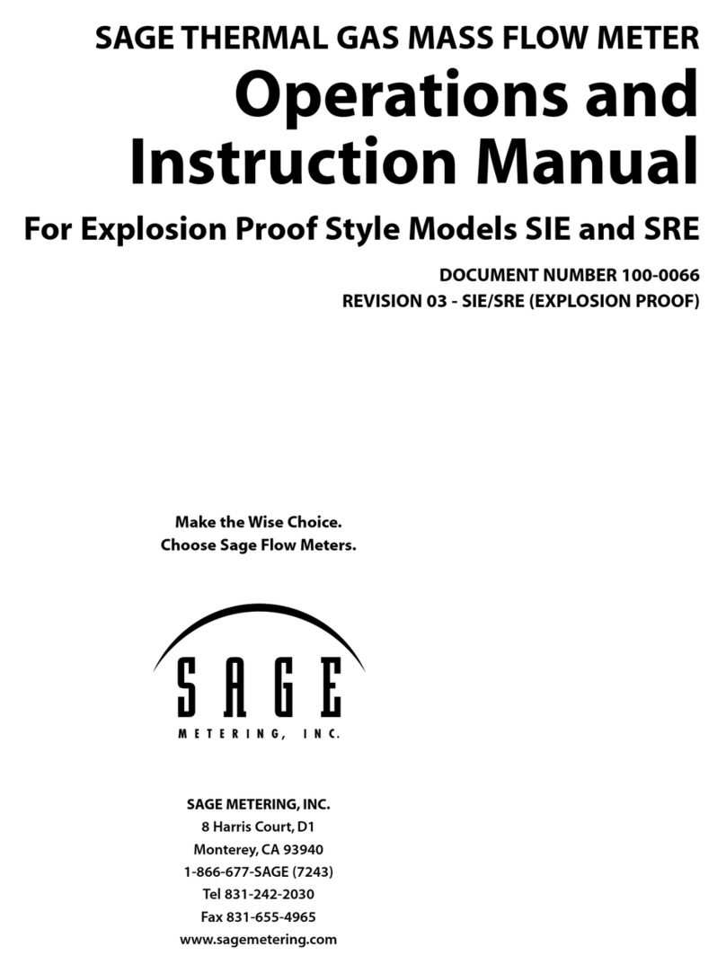 Sage SIE Series Operation and instruction manual Sage SIE Series Operation and instruction manual