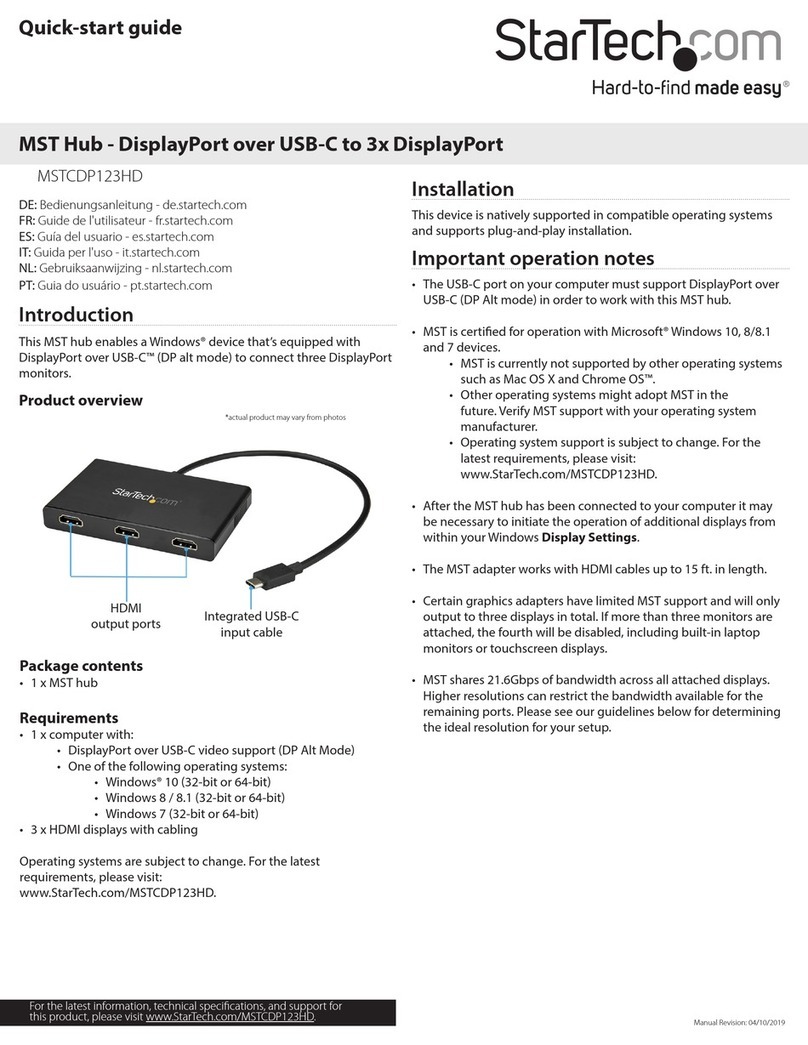 StarTech.com MSTCDP123HD quick start guide