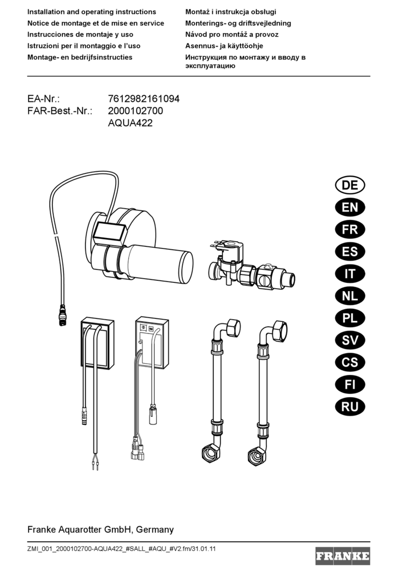 Franke AQUA422 Installation and operating instructions