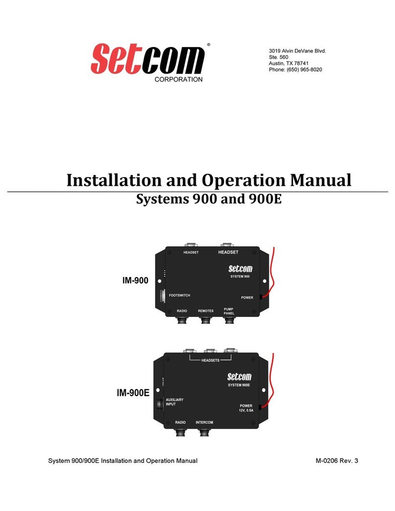 Setcom IM-900 Installation and operation manual