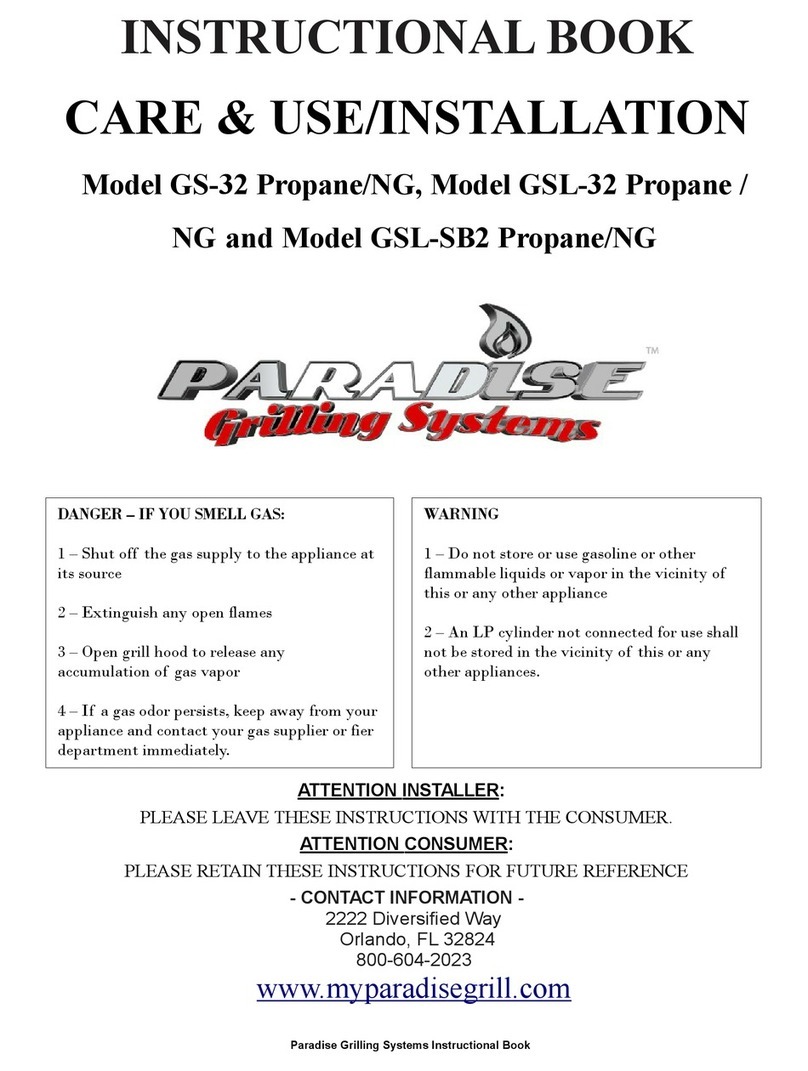 STEELE PRODUCTS PARADISE GS-32 Instructional Book, Care & Use/Installation