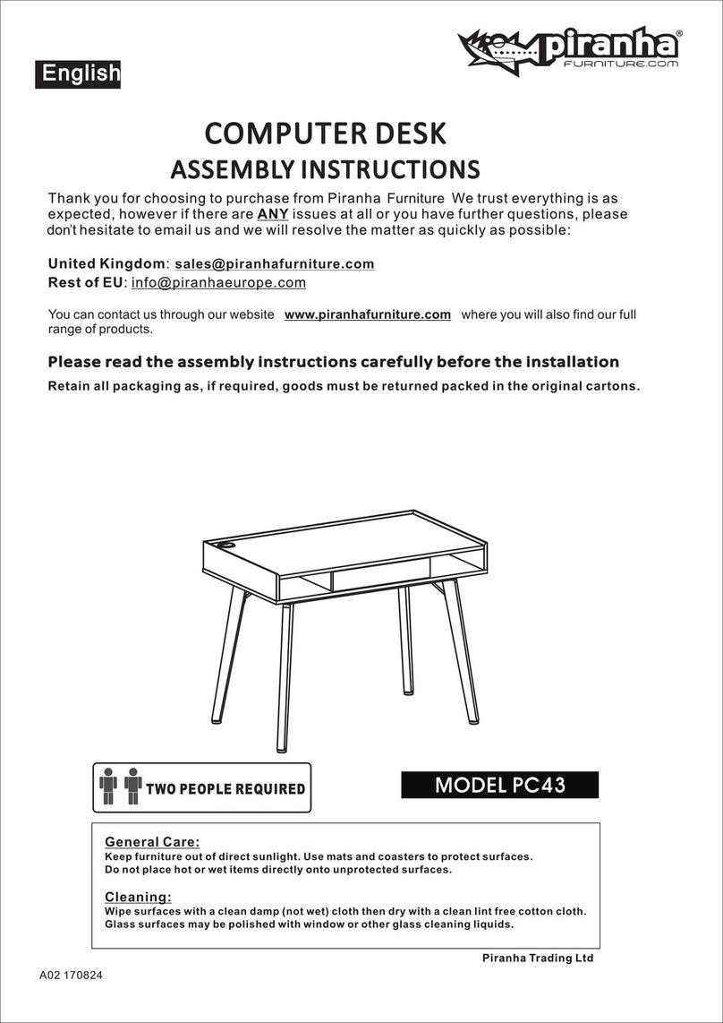 Piranha PC43 Assembly instructions Piranha PC43 Assembly instructions