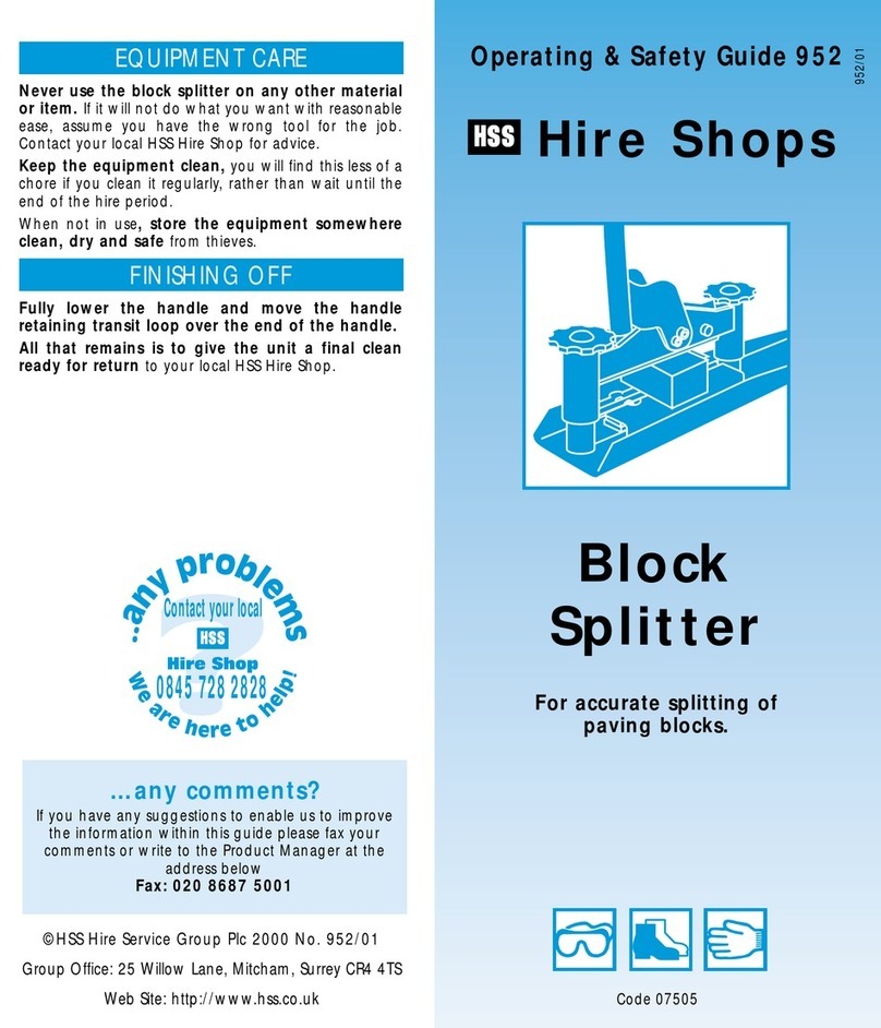 HSS Hire 07505 Operating & safety guide