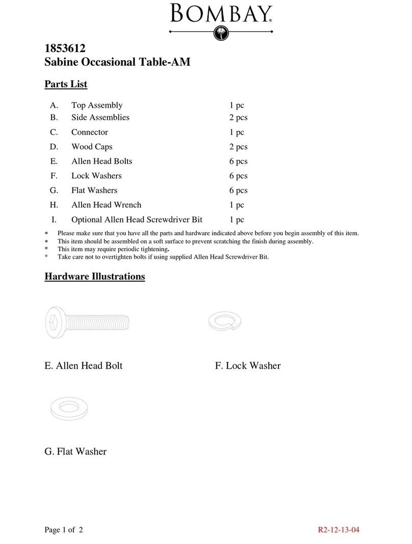 BOMBAY 1853612 quick start guide