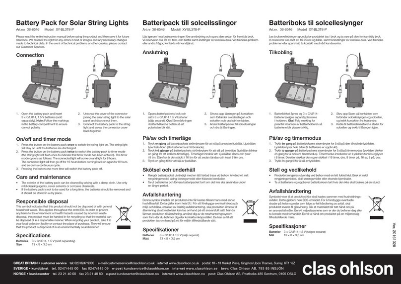 Clas Ohlson XY-BL3T8-P Quick user guide