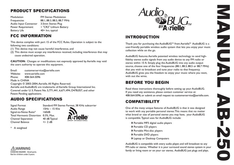 Aerielle AudioBUG AB-250 User manual
