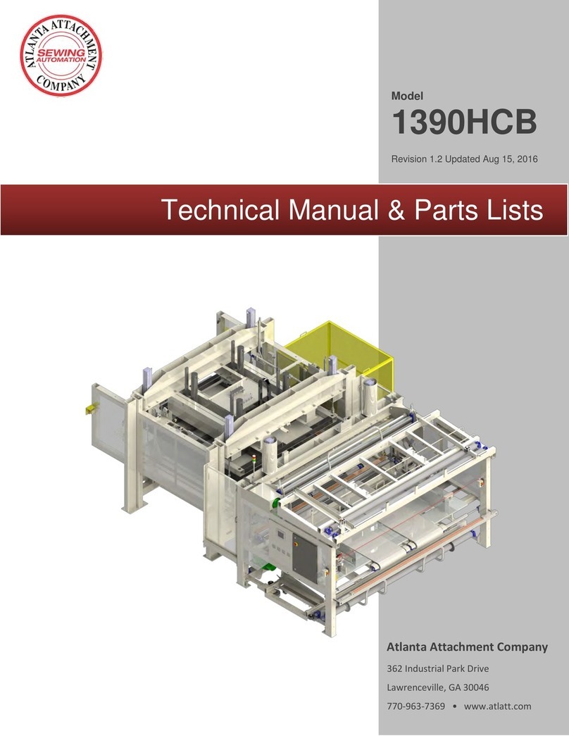 Atlanta Attachment Company 1390HCB Technical Manual & Parts Lists