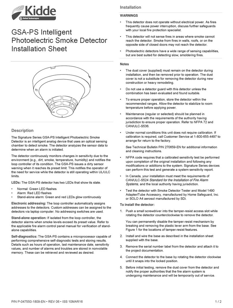Kidde GSA-PS Assembly instructions
