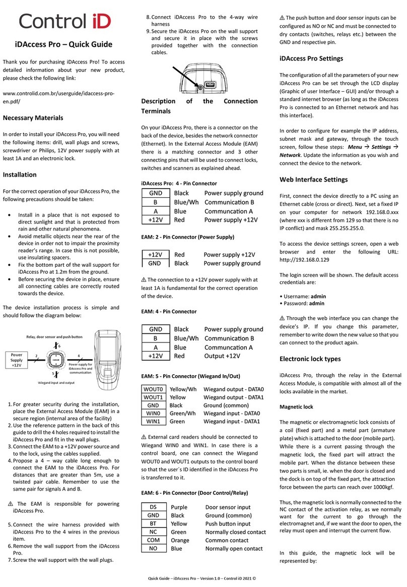 Control iD iDAccess Pro User manual